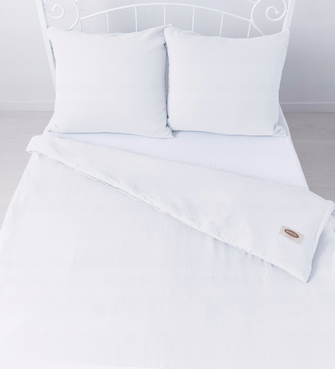 Komplet mušelínovej posteľnej bielizne 160x200 +2x70x80 cm Biela_01 Matex