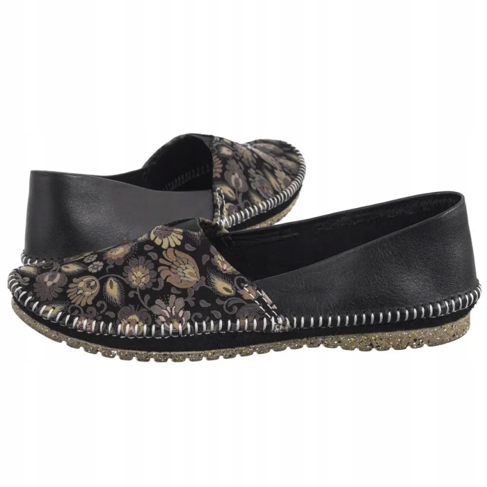 Dámské polobotky Maciejka Černé s květy Hnědé T1929-71/00-0