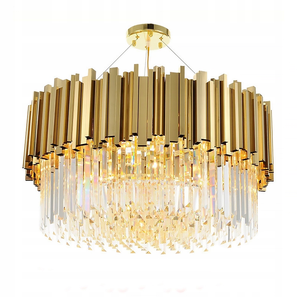 

Lampa APP601 złota sufitowa żyrandol kryształowy