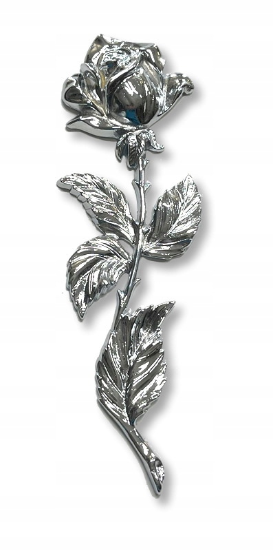 Růže malá, rovná, výška 25 cm, chromovaný mosazný odlitek