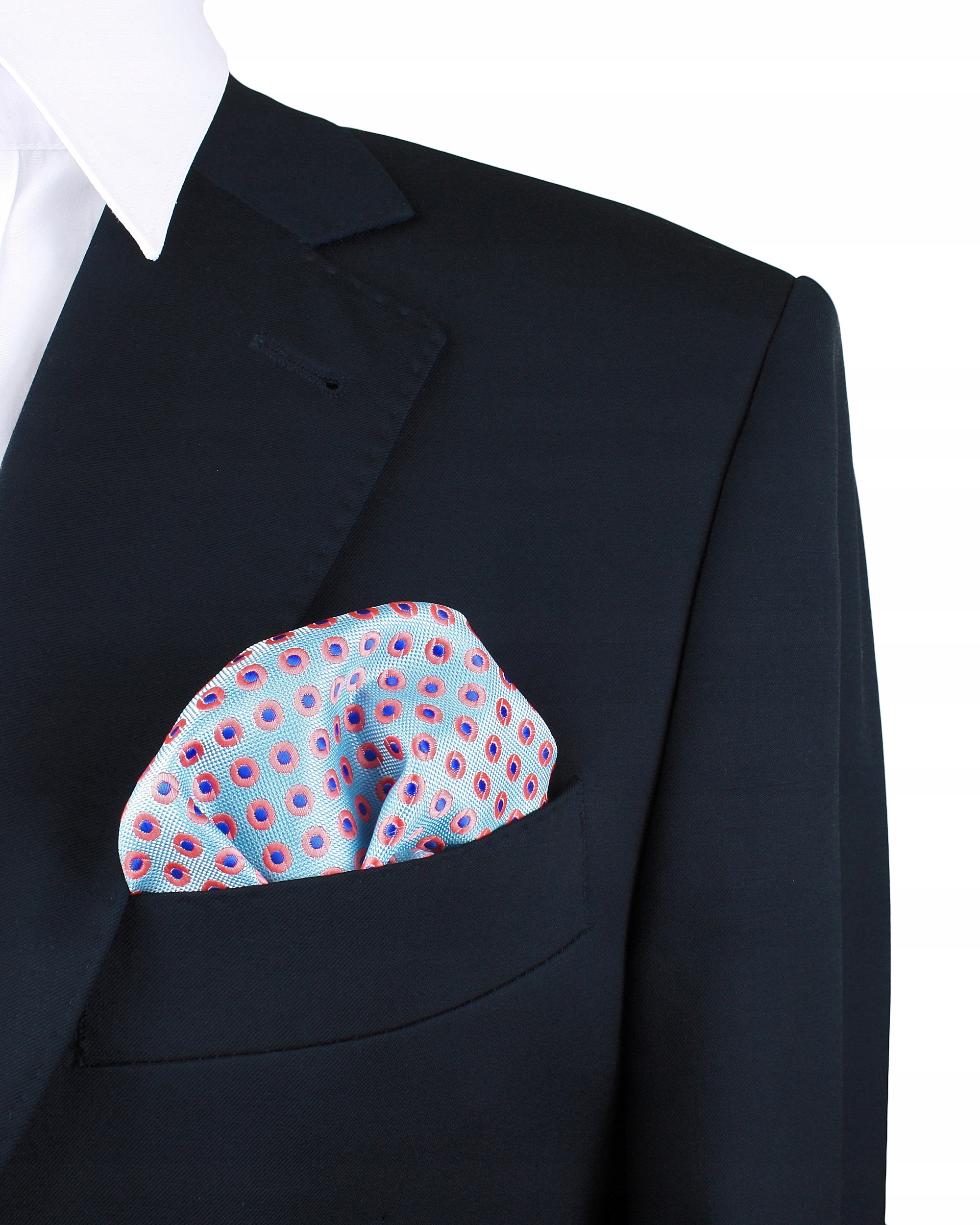 POSZETKA CHUSTKA MIĘTOWA W RÓŻOWO NIEBIESKIE KOŁA