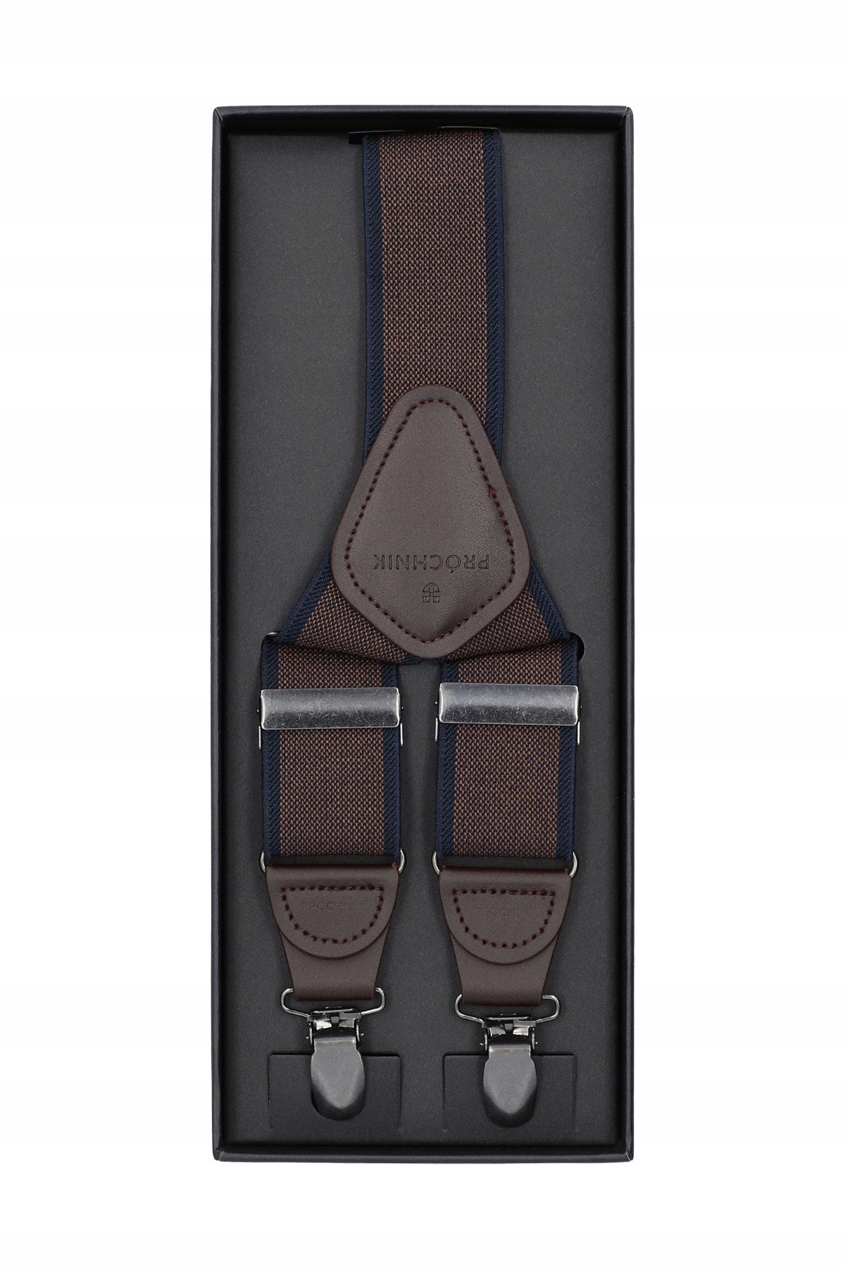 Szelki męskie do spodni Brązowe Próchnik PM8