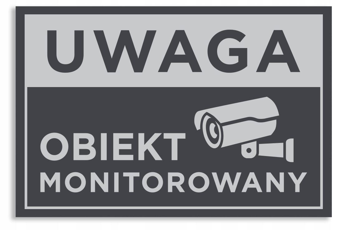 Tabliczka OBIEKT MONITOROWANY 30x20 cm ANTRACYT