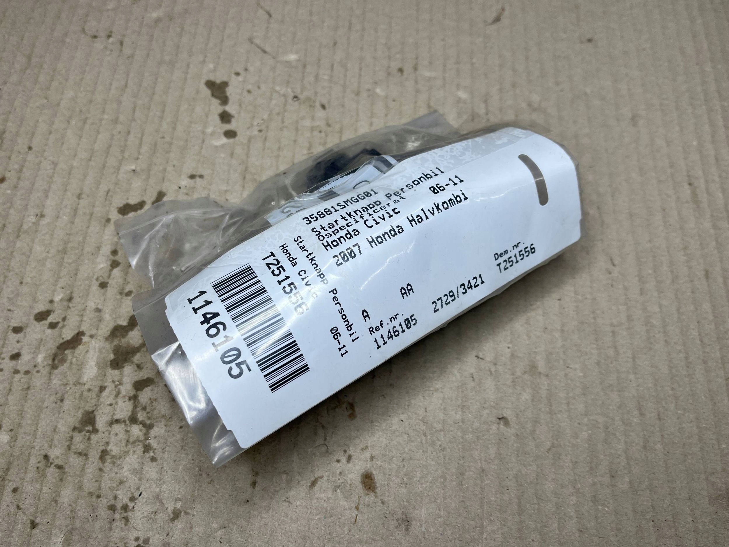 button Start-Stop Honda Civic 35881SMGG01