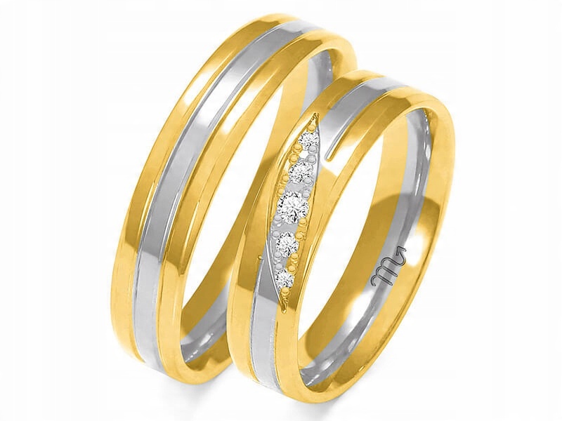 

Ślubna złota obrączka dla pary 14K 585 r 23 24 25