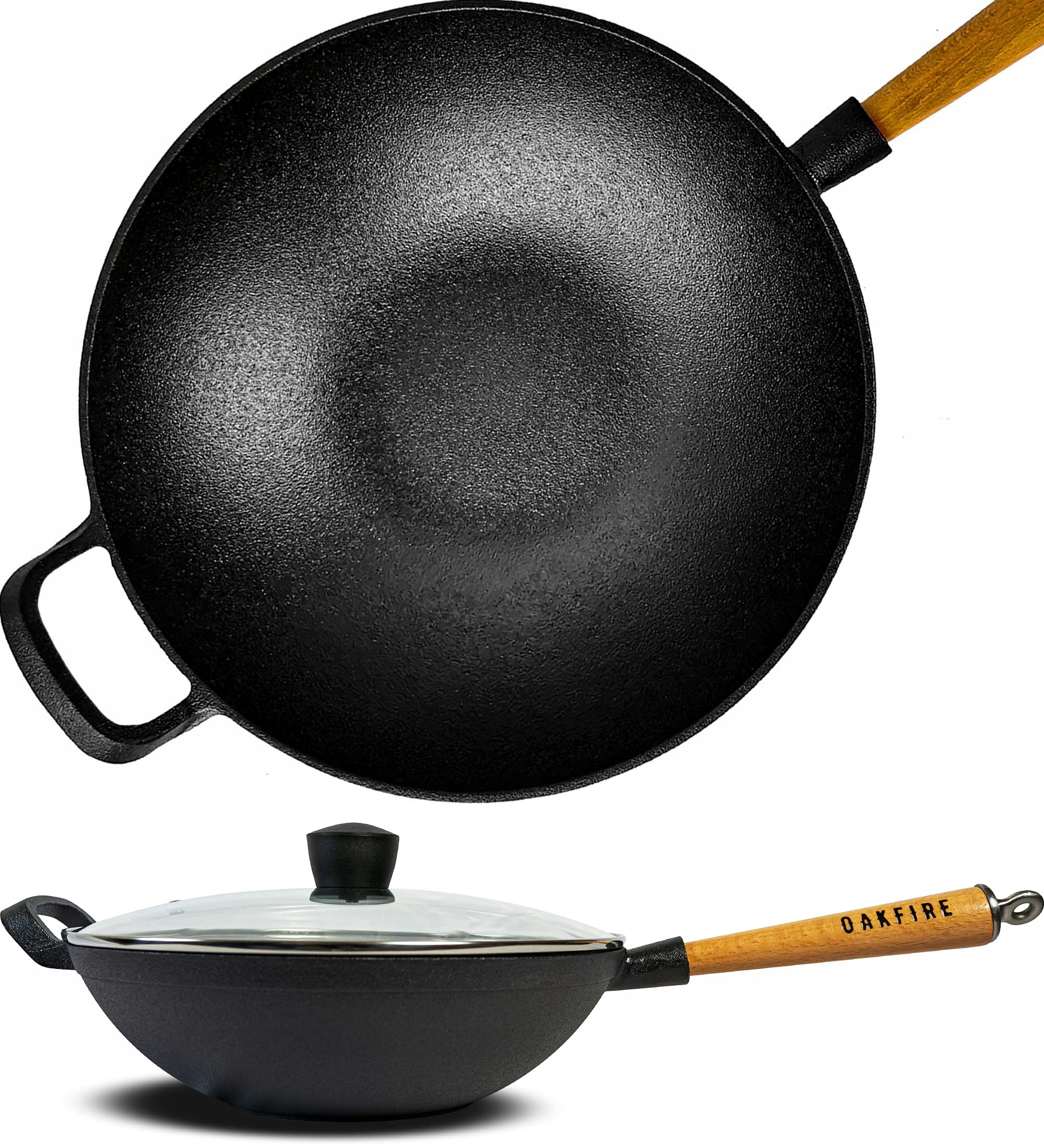 Oakfire Patelnia wok żeliwna indukcja 31 cm