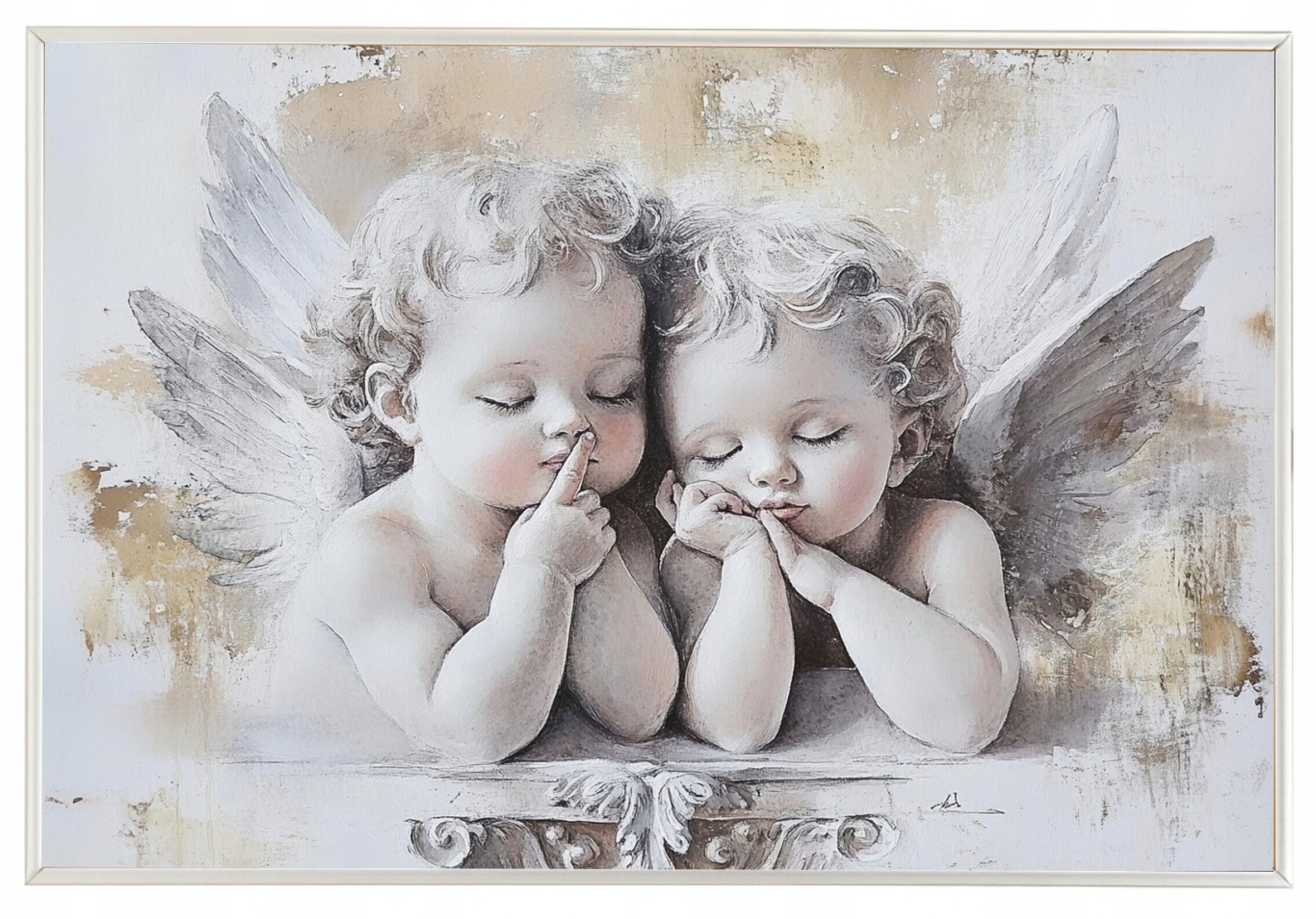 Plakát Rámeček Rámem, Portrét, Socha Anděla, Cherubína, Dítěte, Sen 60x40