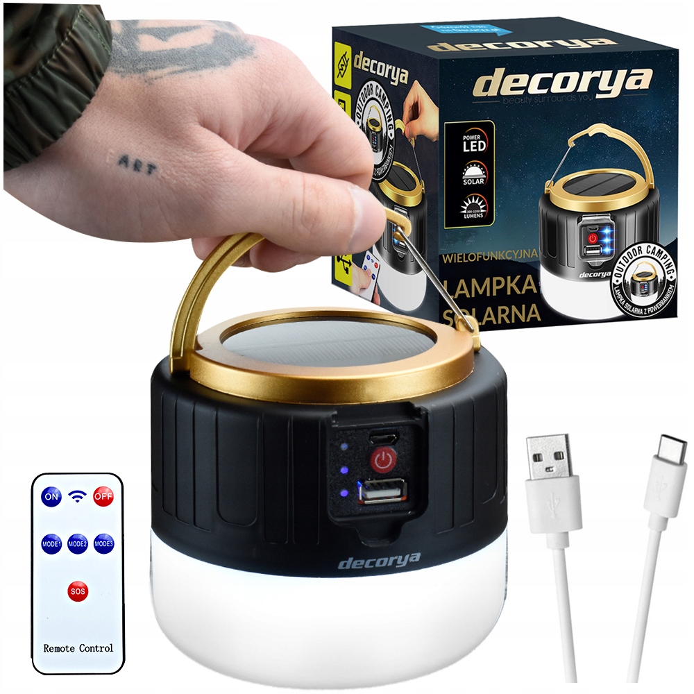 

Lampa Latarka Kempingowa Led Solarna Usb Baterie