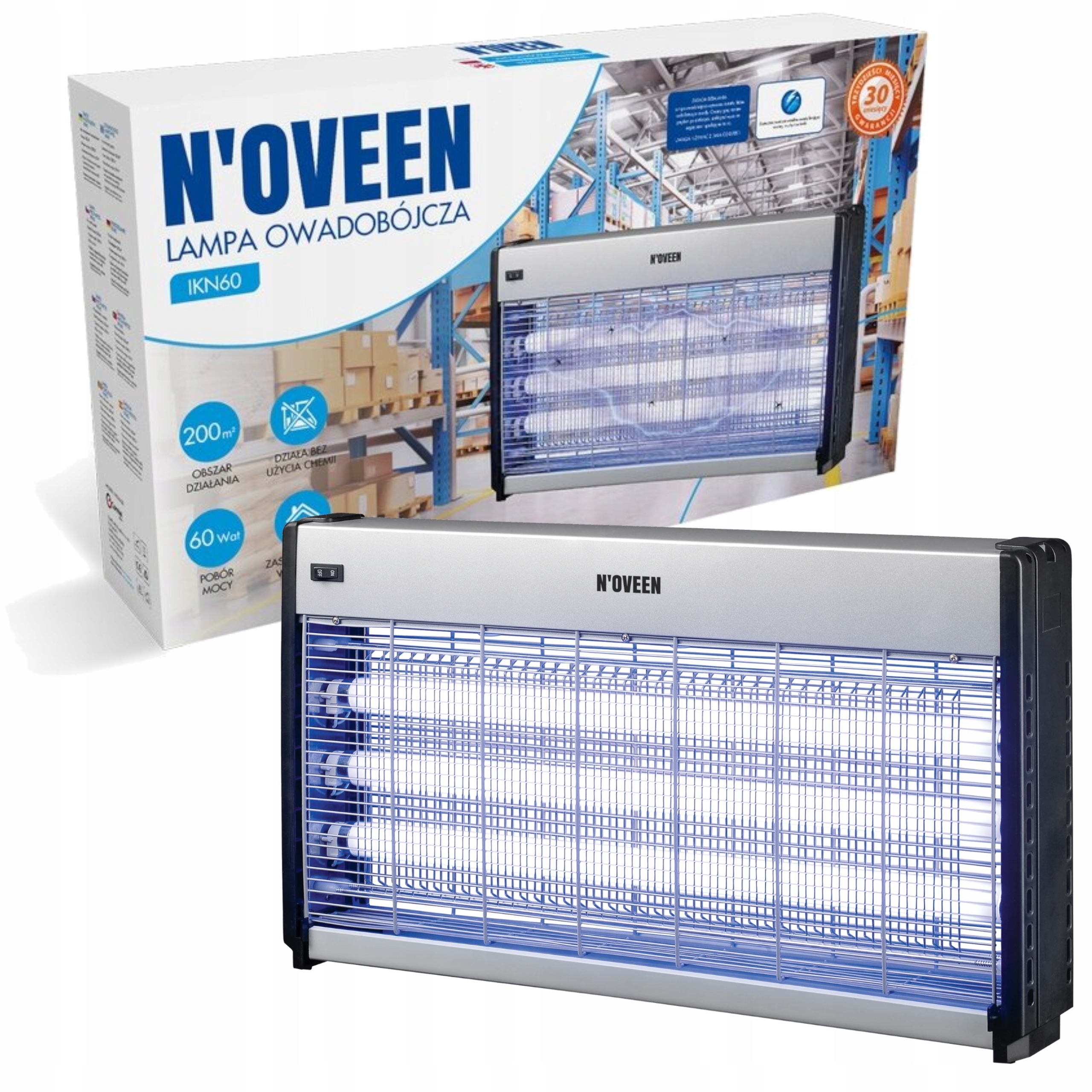 Insekticidní Lampa Noveen IKN60 Past Na Komáry Mouchy Můry 60W XXL 200m2