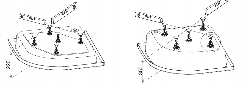 

Stojak pod brodzik nózki biale 300-96052b
