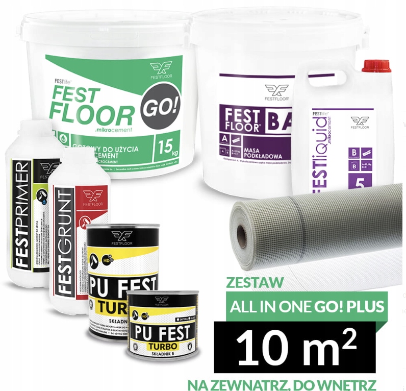 Mikrocement All In One Go! Plus – sada na 10 M² – s Pf Turbo na 1 vrstvu