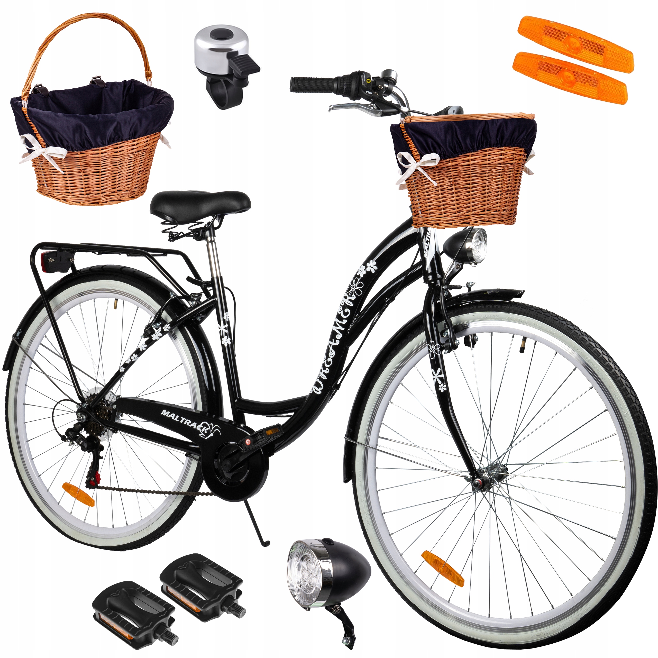 Dámské Městské Kolo 28 Damka 6 Shimano Přehazovačka Zvonek Odrazka Blatníky