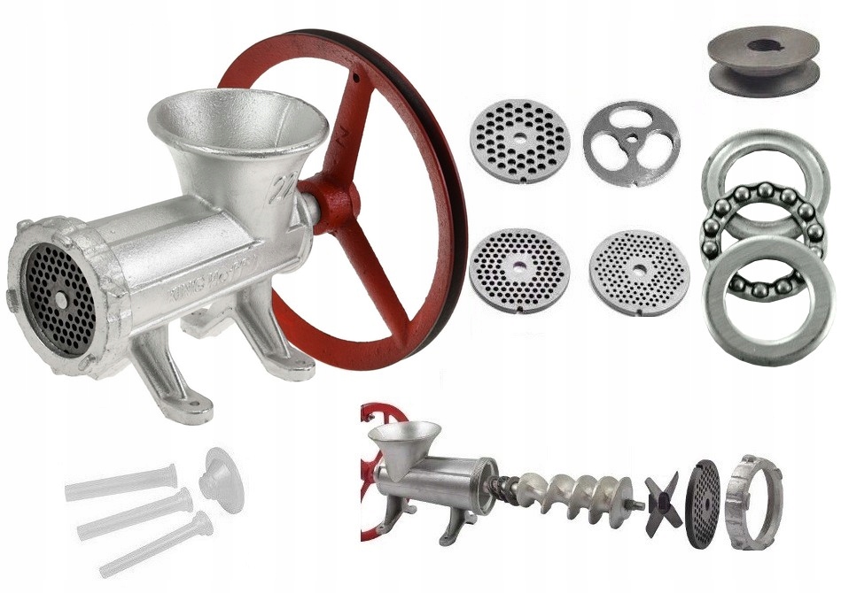 Maszynka do Mielenia Mięsa nr. 22 Nadziewarka Koła Lejki 4 sita