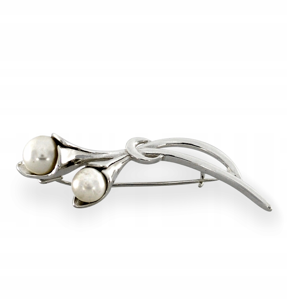 Krásná Elegantní Brož S Perlami PR.925 Květy