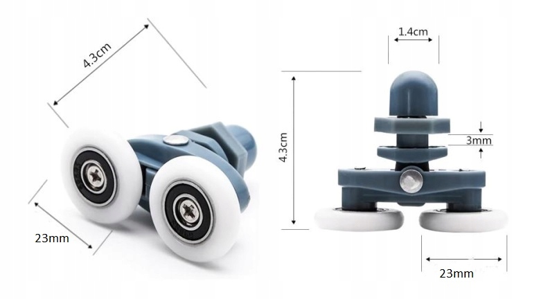 MIMOŚRÓD ROLKA ROLKI DO KABIN PRYSZNICOWYCH 23MM Marka Evg Trade