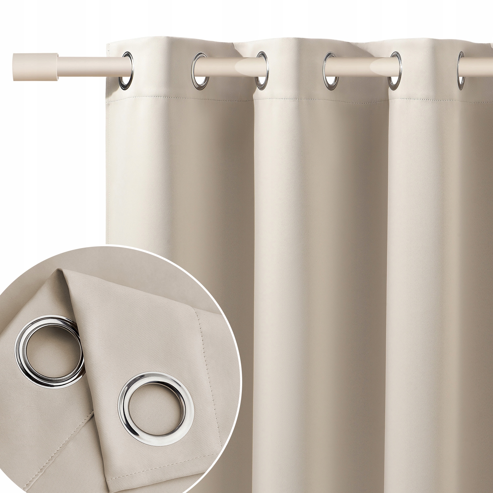 Hotový závěs na průchodkách s kolečky 180x260 Laurel světle béžový