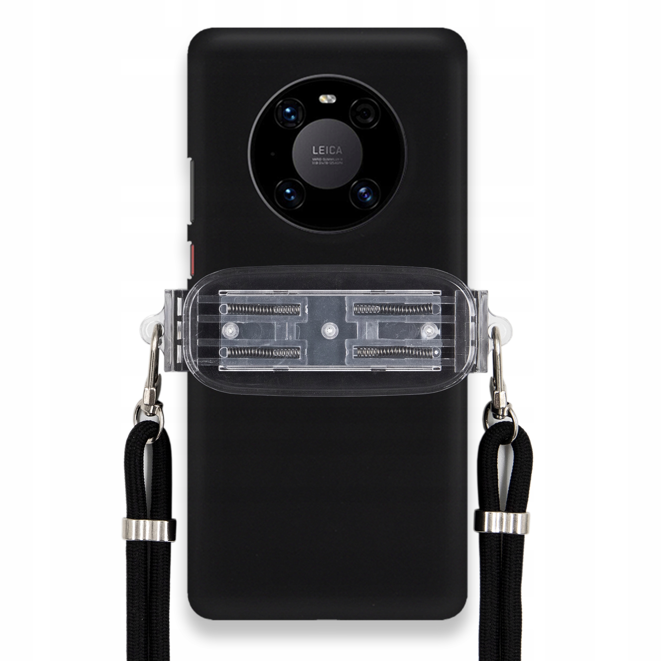 Pouzdro Pro Huawei Mate 40 Pro Smooth Case Univerzální Držák Černá Šňůrka