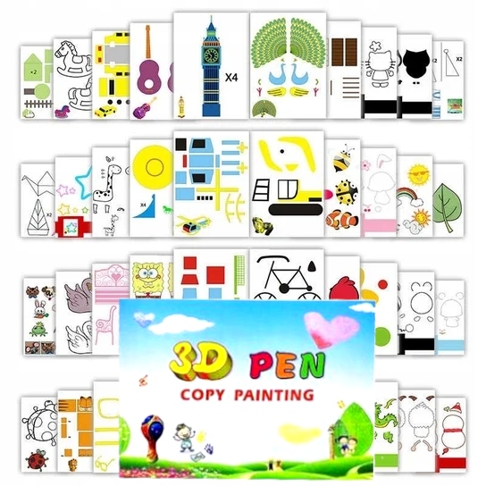 DŁUGOPIS DRUKARKA 3D PEN MAGICZNY WKŁADY 210 M PLA KSIĄŻKA Z SZABLONAMI 6w1 Kod producenta Filament 209m+ Długopis Drukarka 3d