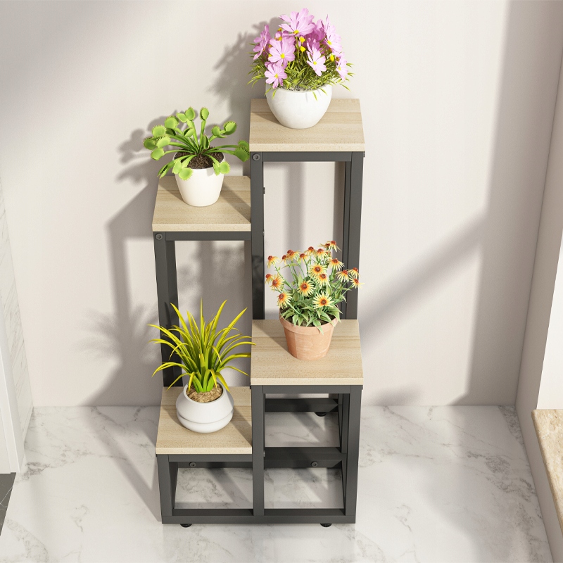 KWIETNIK METALOWY 4-POZIOMOWY PIĘTROWY STOJAK DONICZKI ROŚLINY KWIATY LOFT Marka Rebiko