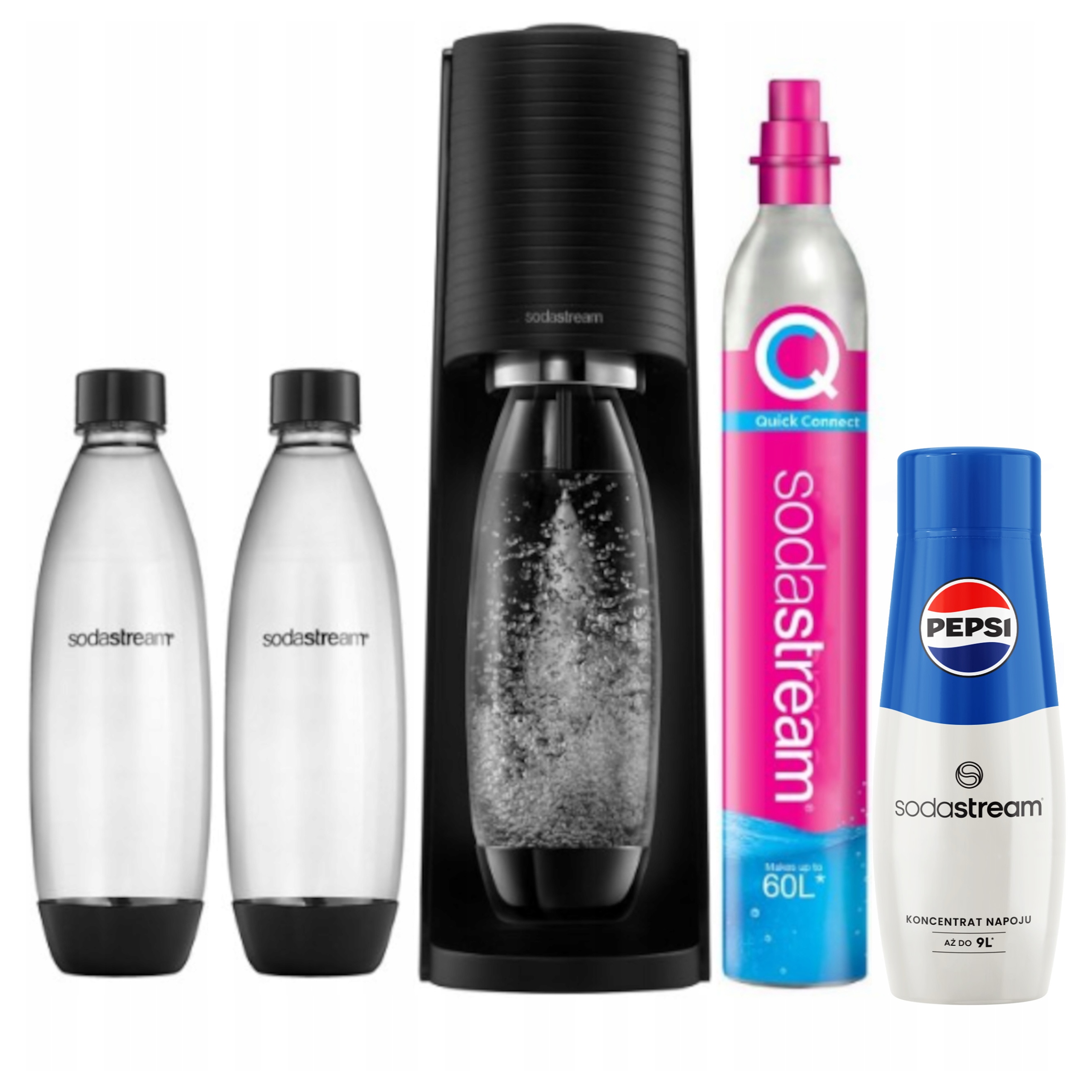 Saturátor na perlivú vodu Sodastream Terra čierny koncentrát Pepsi