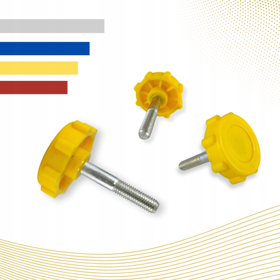 POKRĘTŁO GWIAZDOWE ŻÓŁTE Z NAKRĘTKĄ M8