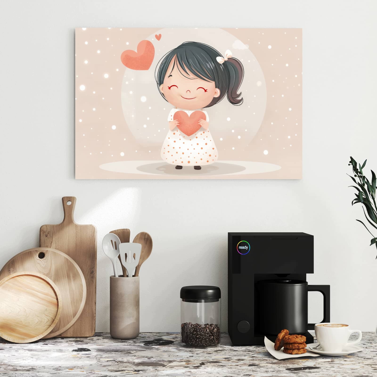 Magnetická tabule Urocze Dívka Srdce 60 × 40 cm