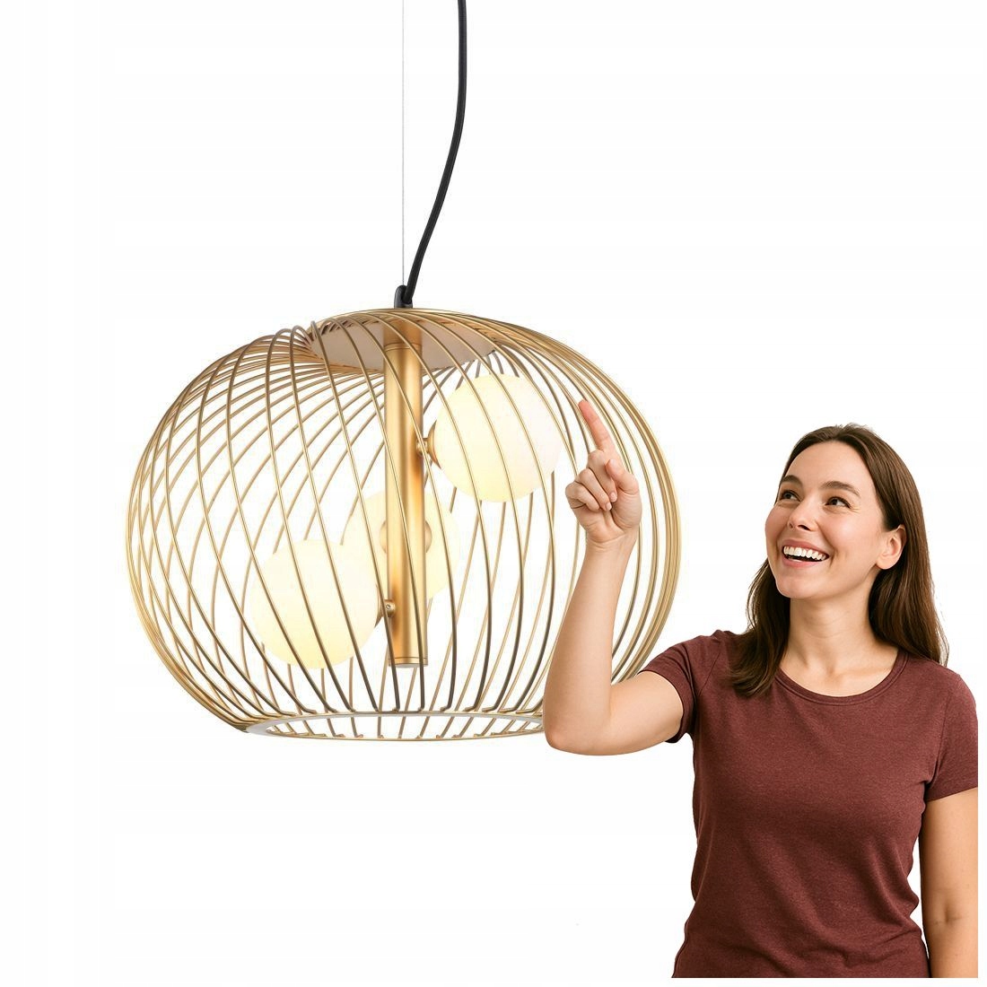 Moderná závesná lampa Clarisa zlatá Italux