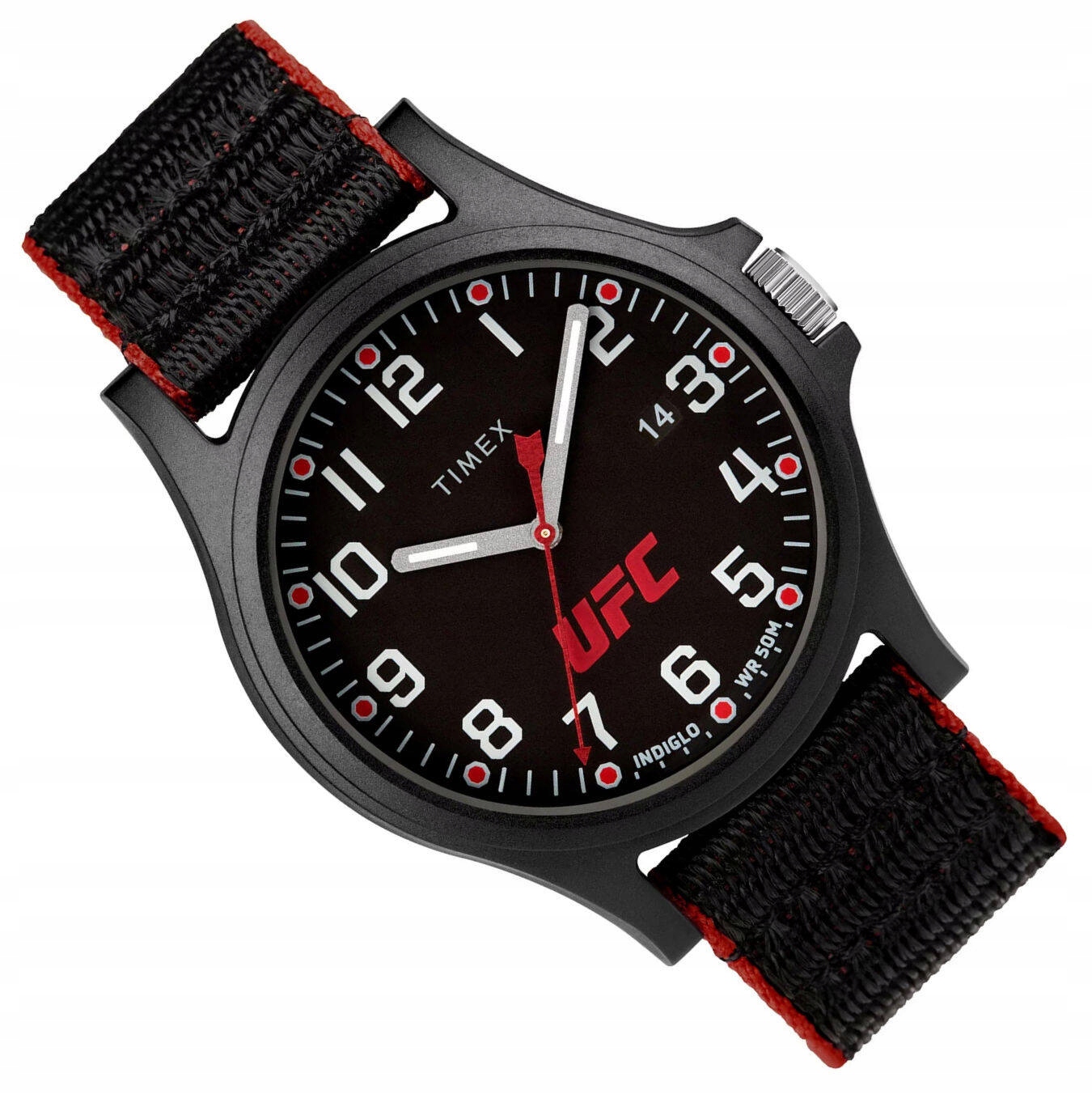 Sportovní Černé Hodinky Timex Ufc Apex Indiglo Řemínek Na Suchý Zip TW2V55000