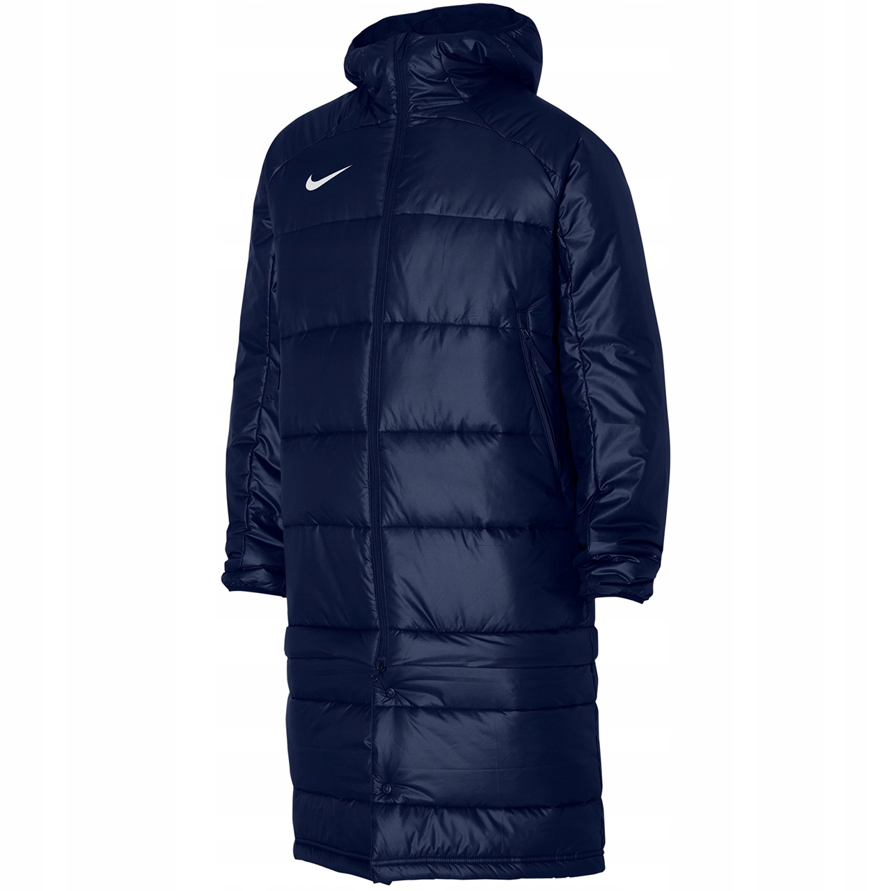 Nike pánská péřová bunda s kapucí, dlouhá, sportovní, vel S