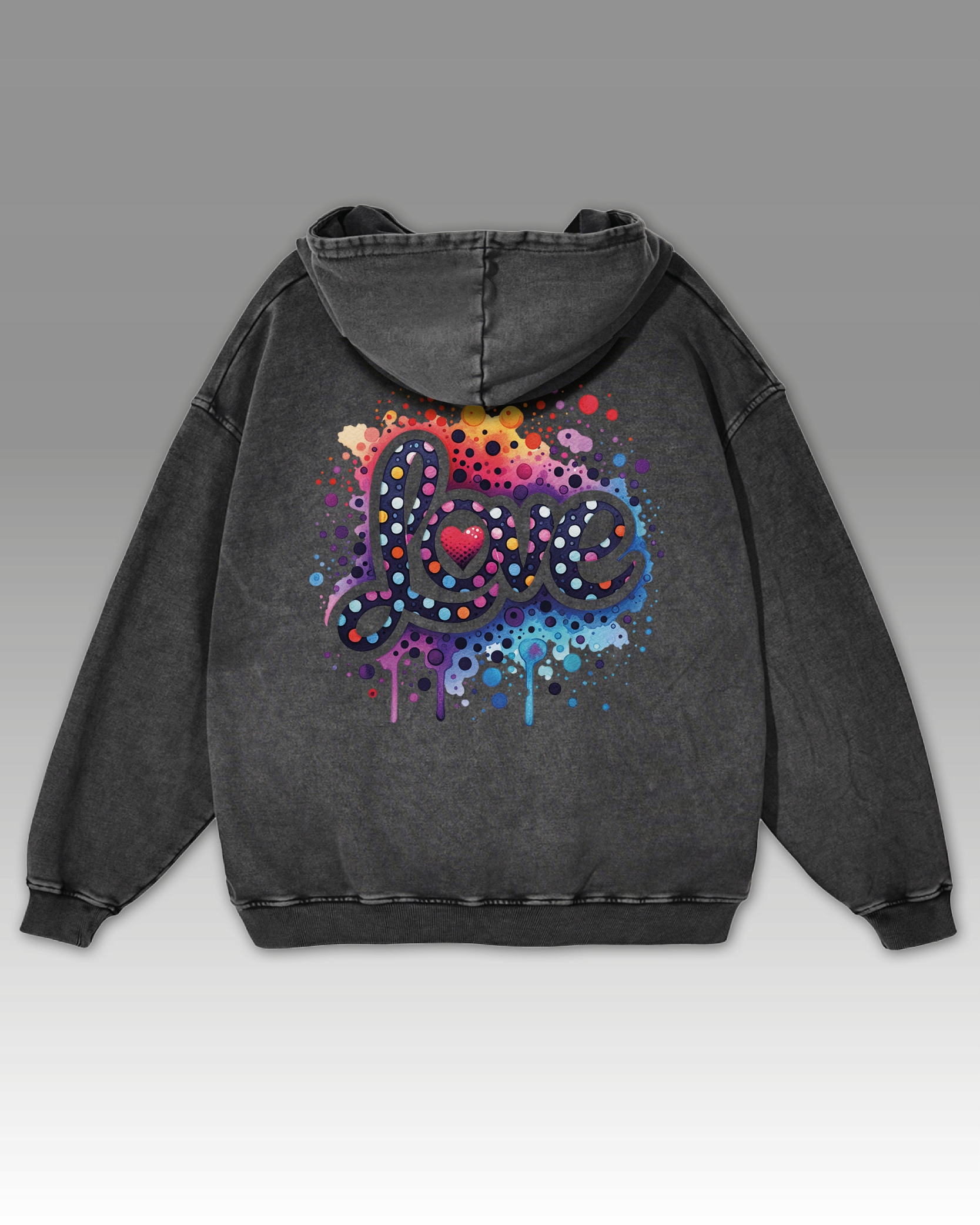 Mikina Barevná Láska Radost Života Láska Barevná Ležérní Grafitová XL