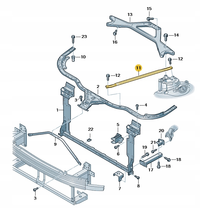 подпора муфта ремня переднего 4N0805527D Audi A8 оригинальная