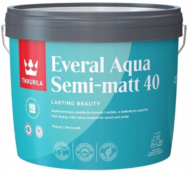 TIKKURILA FARBA EVERAL AQUA SEMI MATT 40 BAZA A PÓŁMAT 2.7L