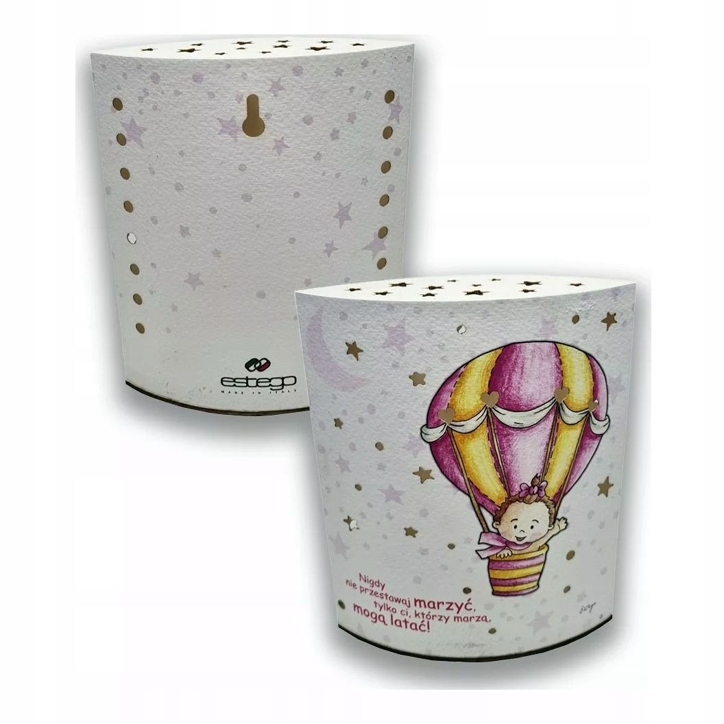 Lampka z obrazkiem Balonu | Rozmiar: 14x16 cm | Kolor: Różowy