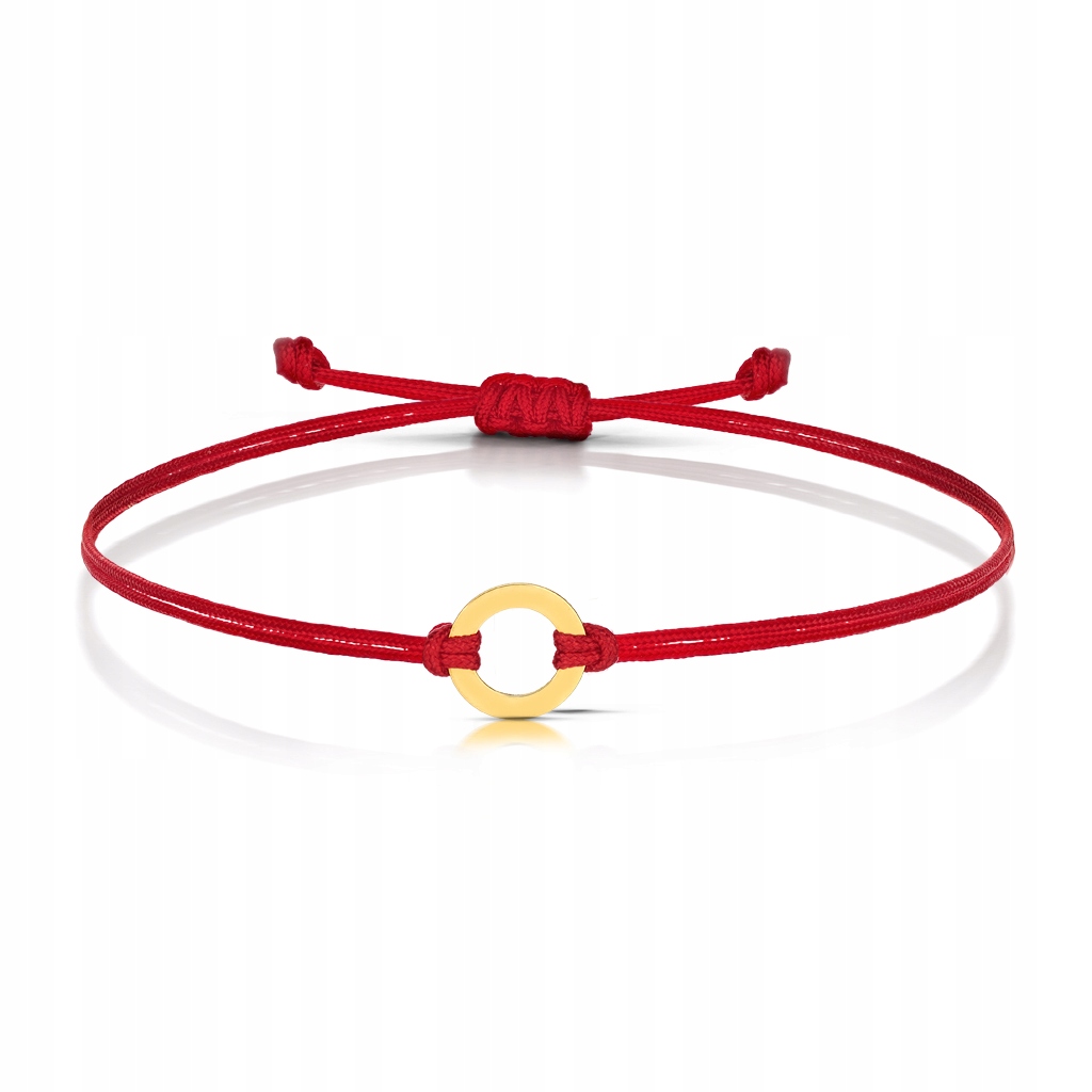 Zlatý Provázkový Náramek S Malým Kroužkem Ring 585