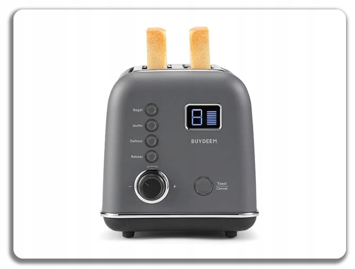 BUYDEEM Automatyczny Metalowy Toster na 2 kromki, DT730E, Ink Grey, EU — 19