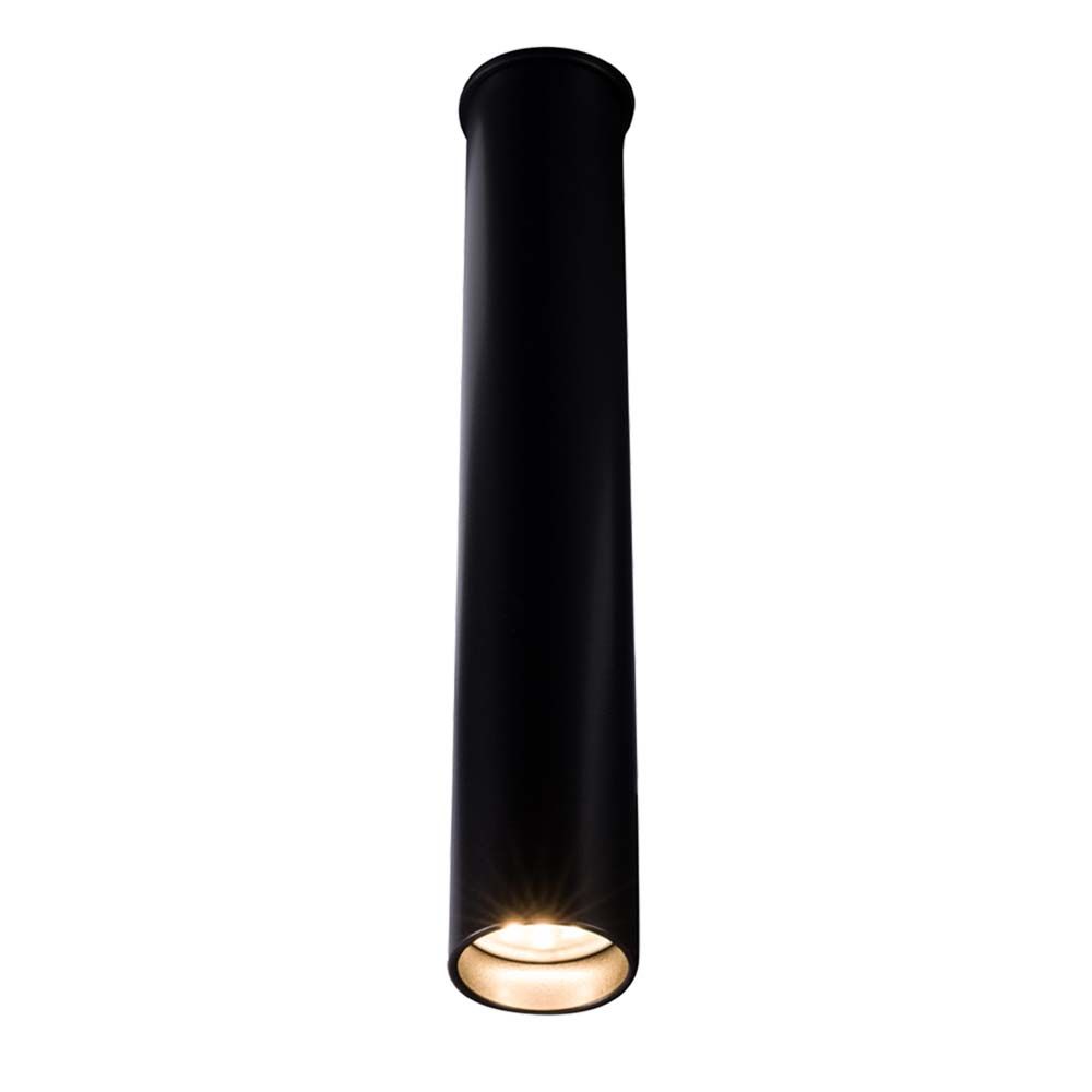 Spot stropní bodový černý kulatý podlouhlý tubus 25 cm nad bar Shilo