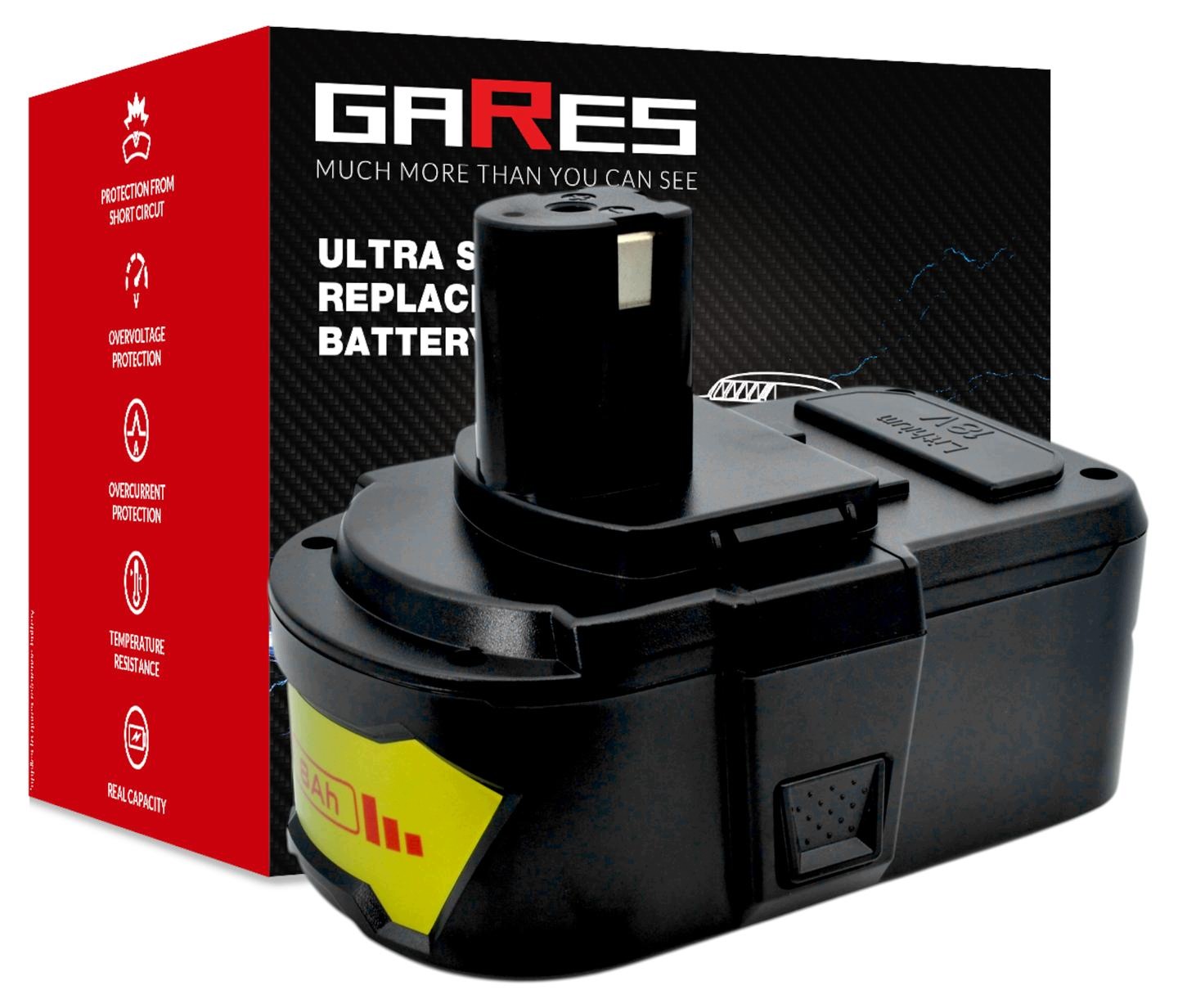 Akumulátor Gares pro Ryobi RC18150U RRS1801 System One+ 18V 8Ah 21700