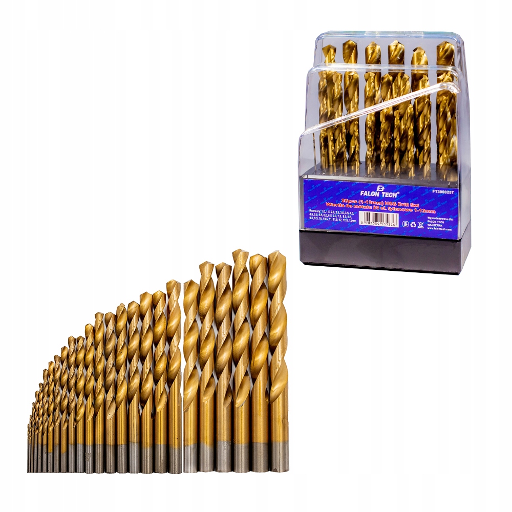 

Wiertło Wiertła 1-13 Do Metalu Zestaw 25x Tytan