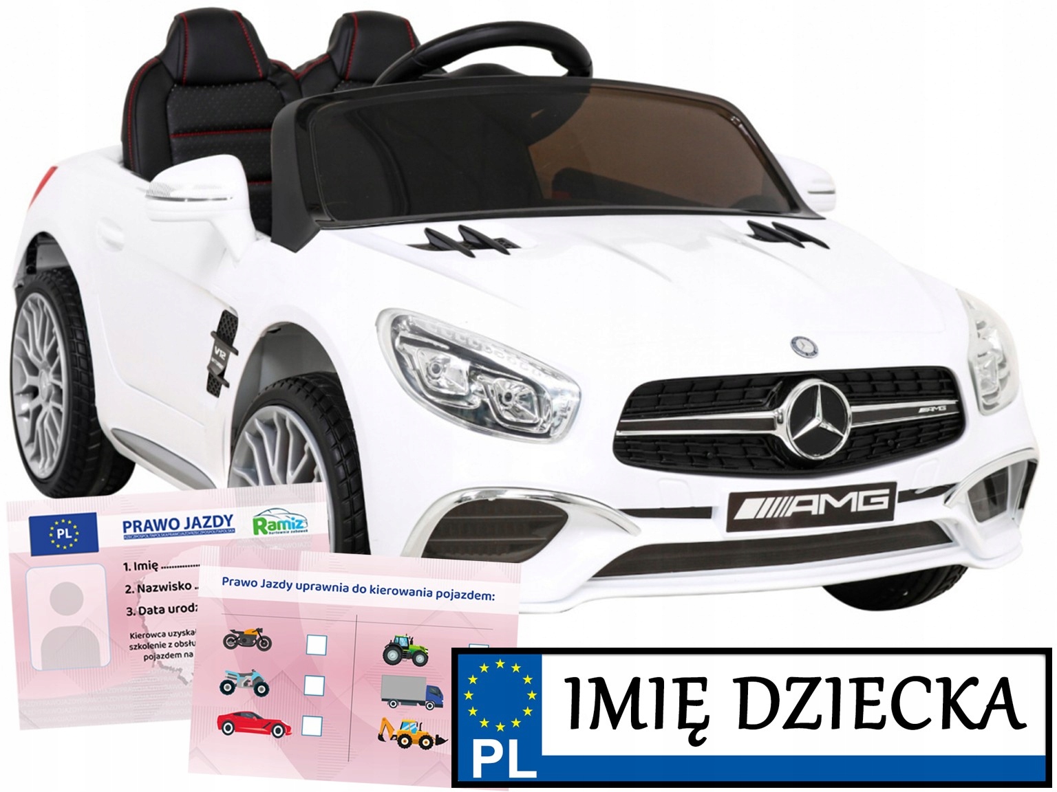 auto dla dzieci Mercedes Amg SL65 S pilot rejestracja imienna Prawo Jazdy