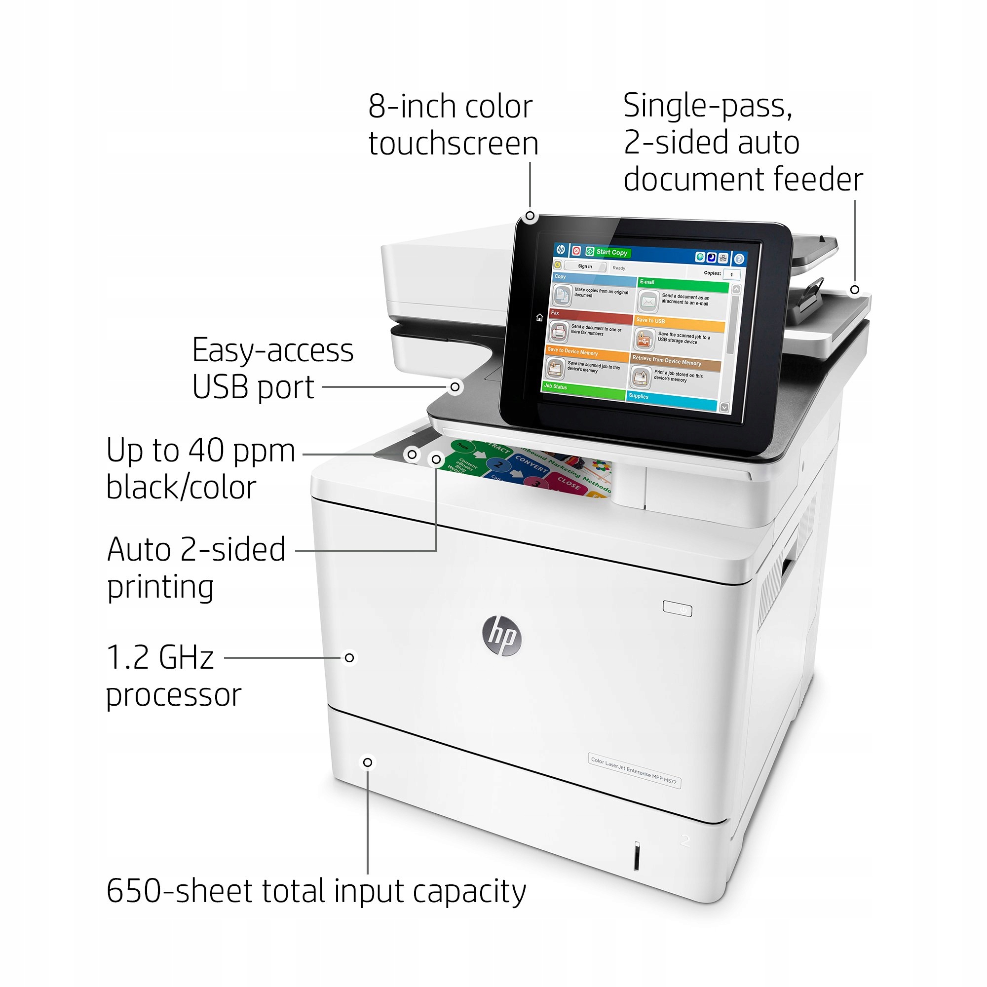 Drukarka wielofunkcyjna HP Color LaserJet MFP M577 Marka HP