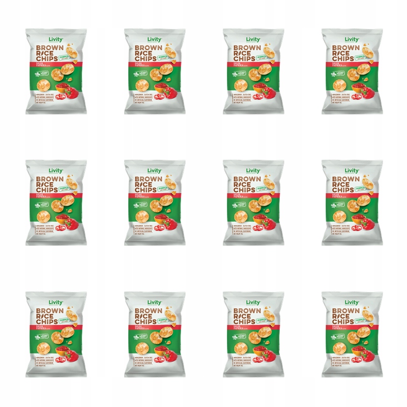 Livity Chipsy rýžové celozrnné s příchutí paprikové salsy 60 g X12