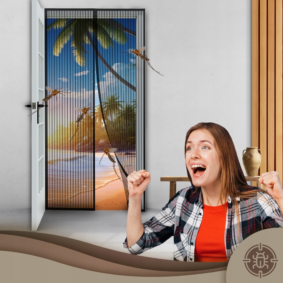 MOSKITIERA NA DRZWI BALKONOWE DRZWIOWA MAGNETYCZNA Z MAGNESEM MOCNA 210x100 Kod producenta MOSKITIERA XL DO DRZWI OKNA 100 x 210 cm