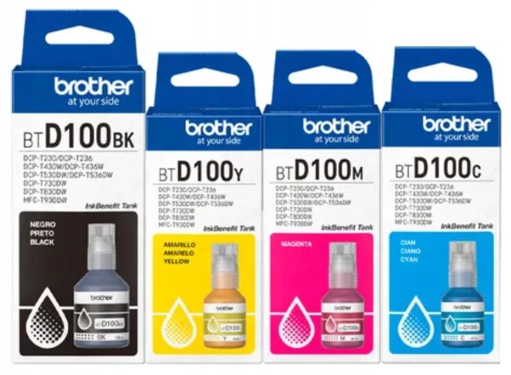 Sada 4 inkoustů Brother BTD100 Cmyk 7500 stran
