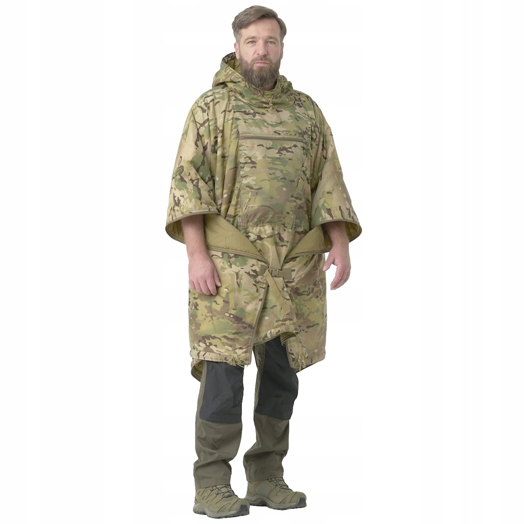 Pončo maskáčový Helikon Swagman Roll Climashield Apex, funkce spacího pytle MultiCam