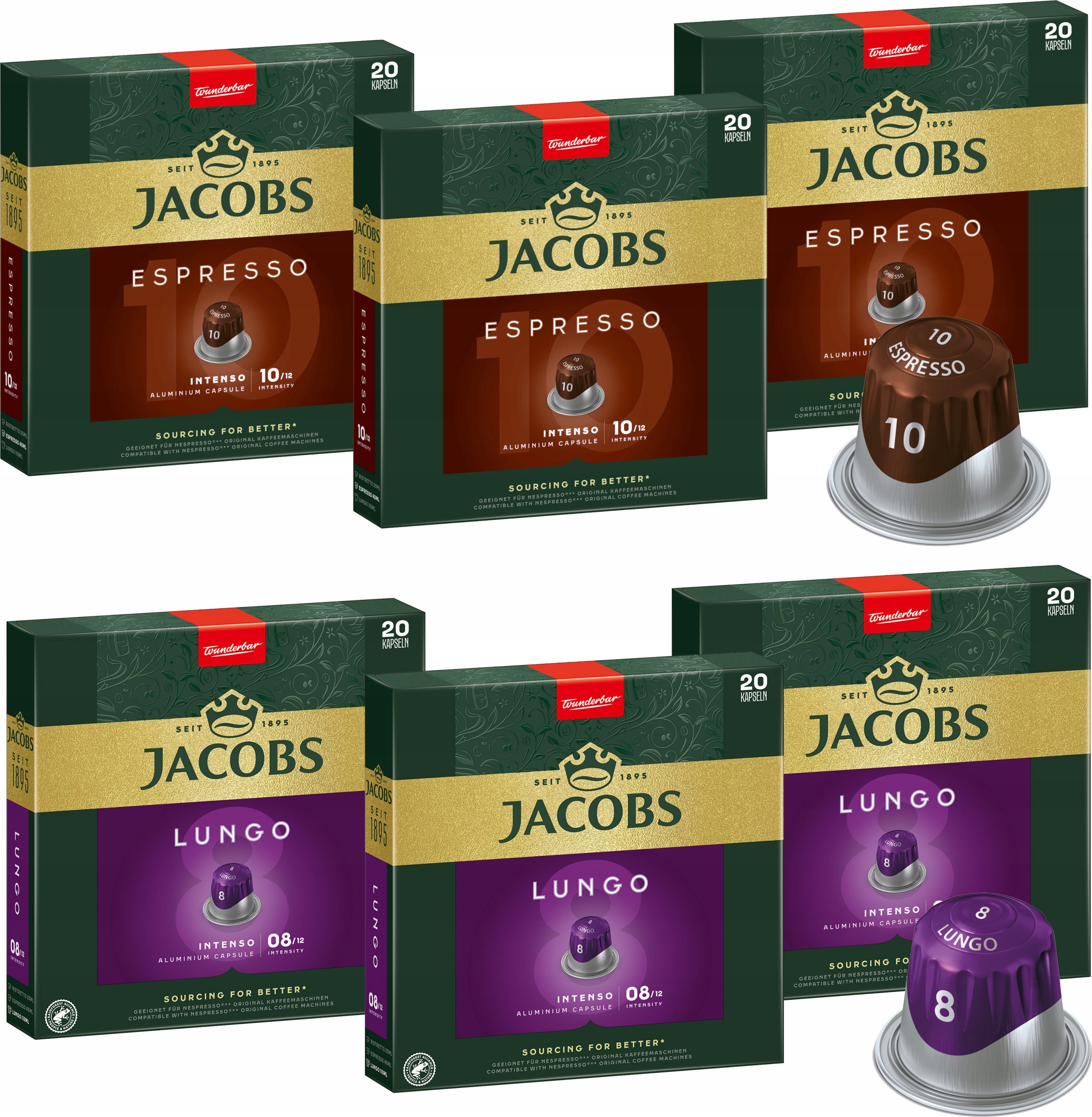 Levně Káva pro Nespresso Jacobs Set Espresso a Lungo 120 kusů