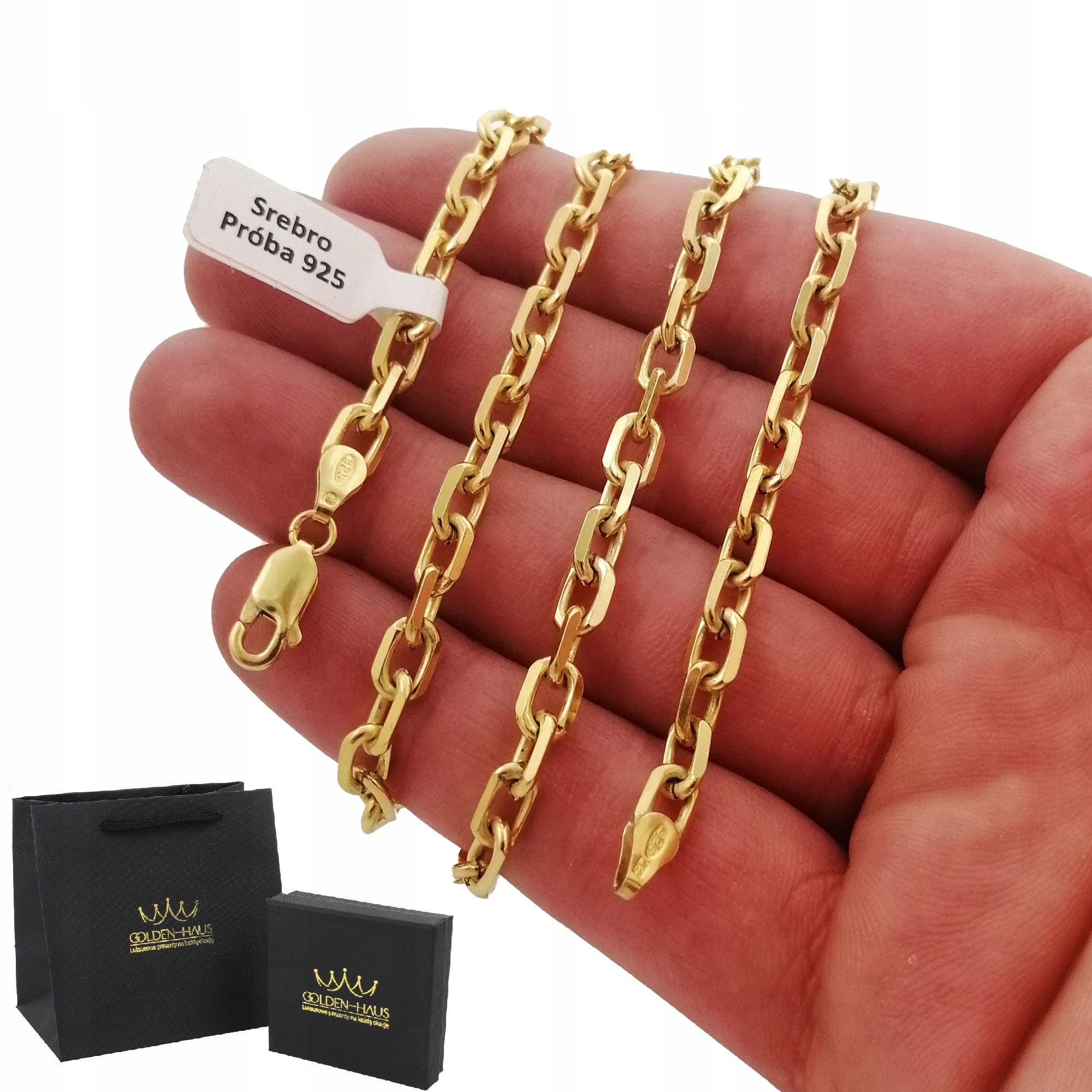 Stříbrný Řetízek Pánský Golden Haus Ankr Pozlacený Stříbro O Ryzosti 925 50 cm