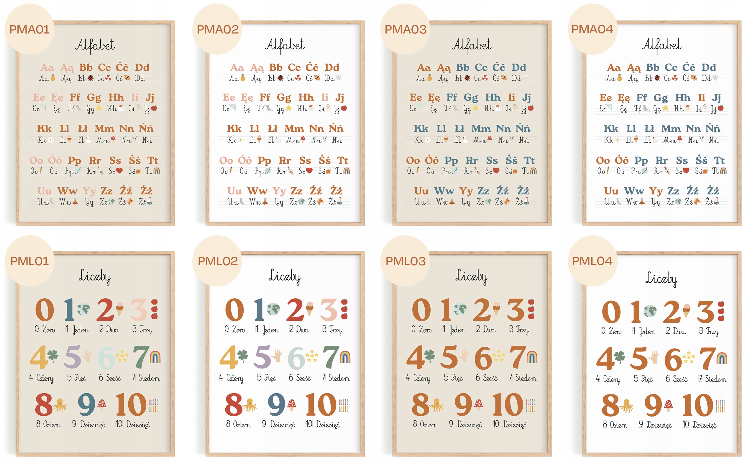 Plakat Tęcza KOLORY A3 30x40 cm DEKORACJA POKOJU DZIECKA Płeć chłopcy dziewczynki