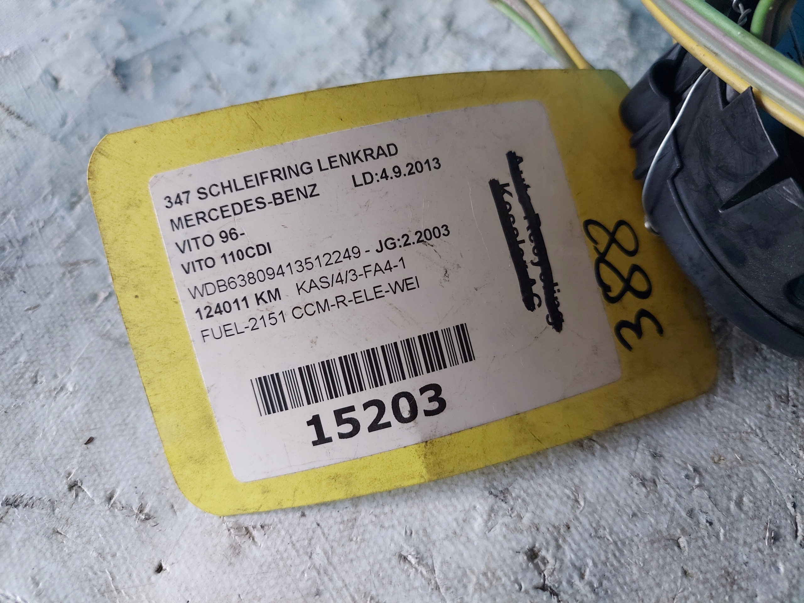 ring airbag VITO 638 6384600549