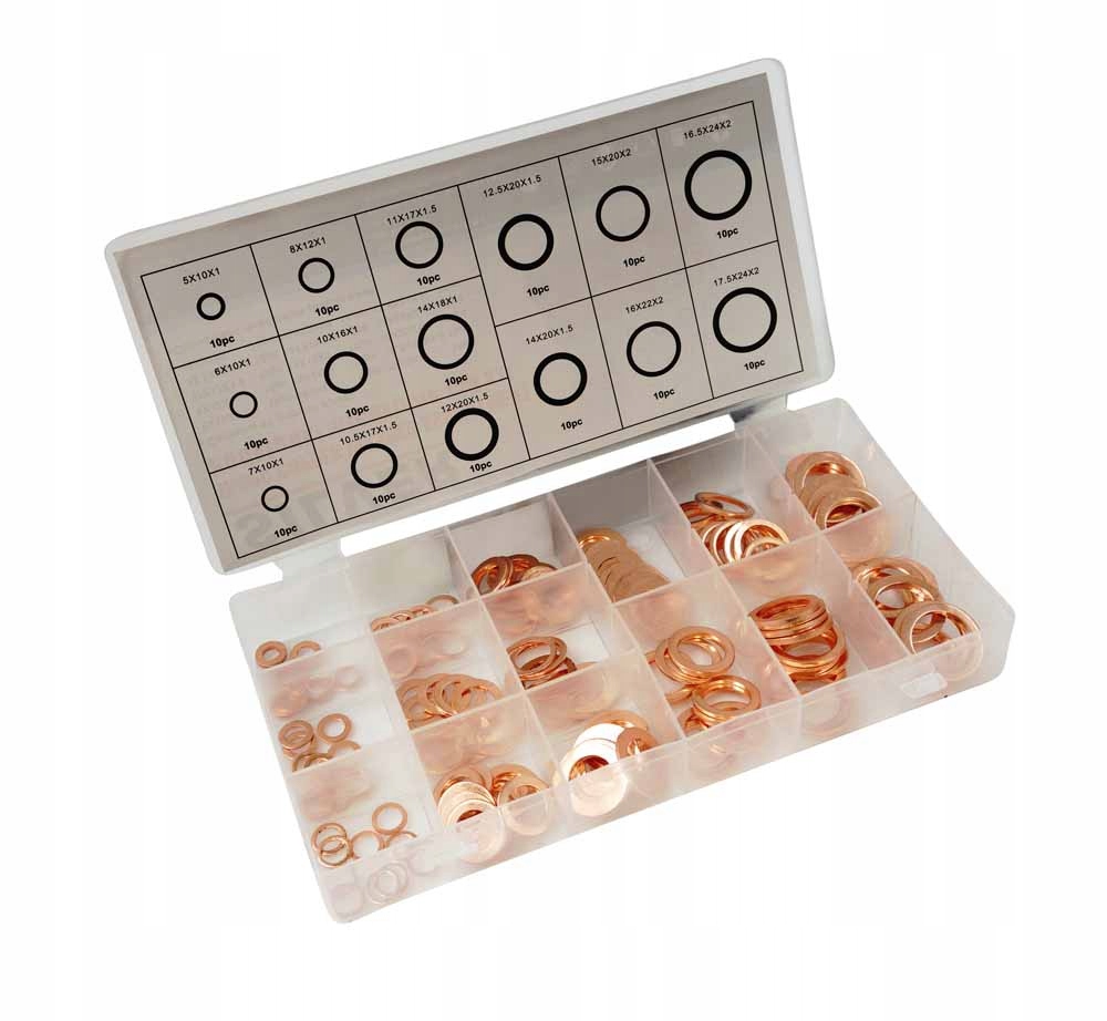 PODKŁADKI MIEDZIANE ZESTAW 150 SZT PODKŁADKI