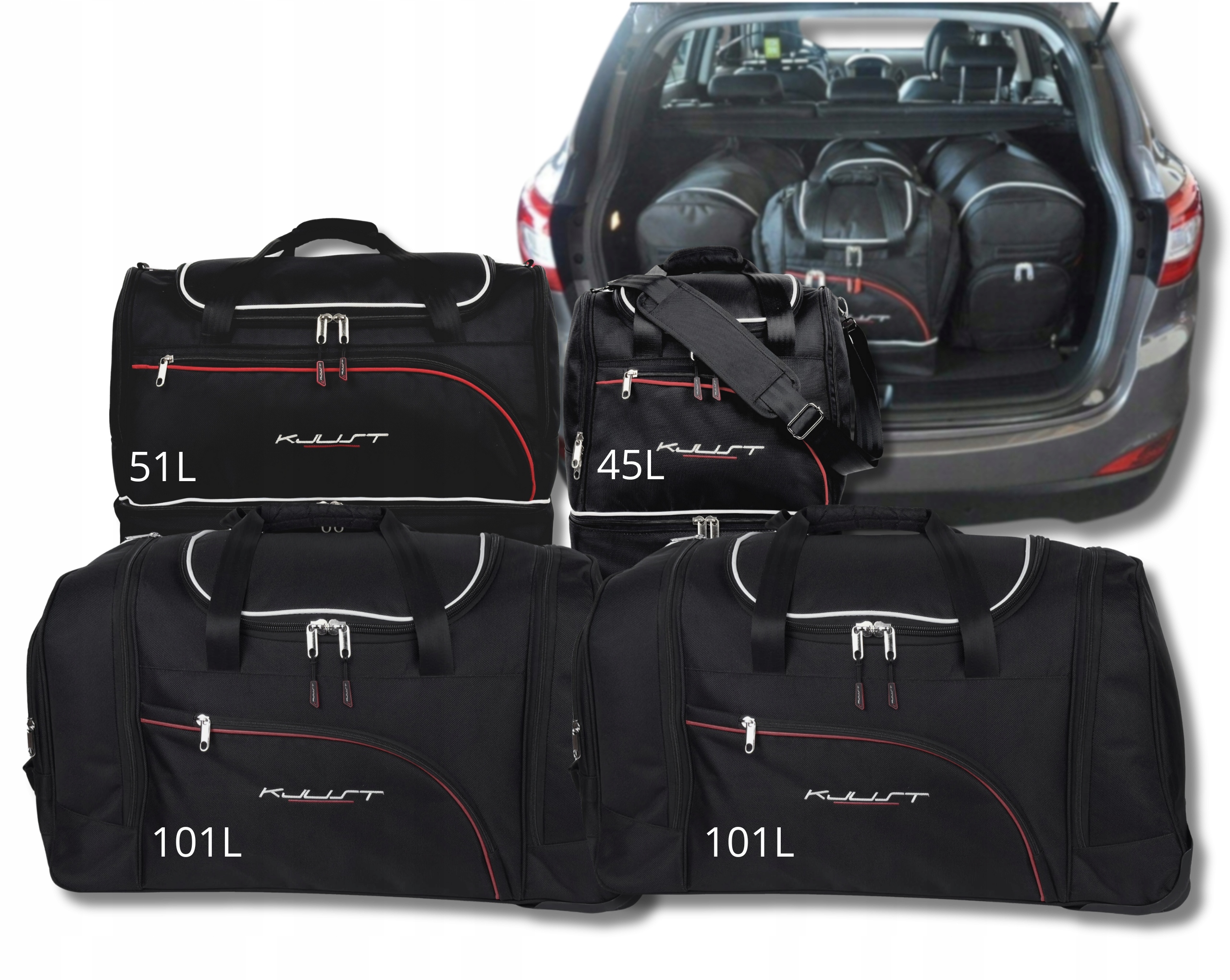 Sada kompletov tašiek Kjust do batožinového priestoru Hyundai ix35 2010-2013 4 ks
